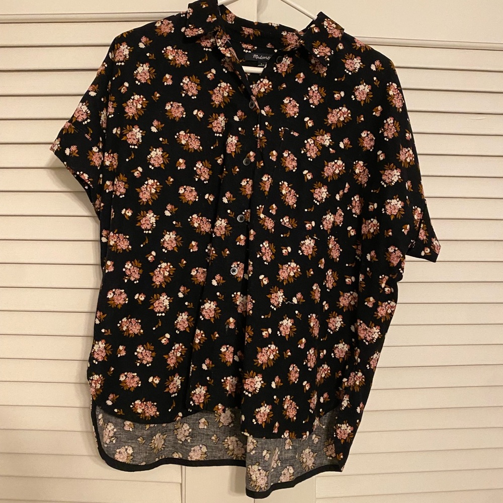 Madewell Floral Corduroy Button-Up Shirt
